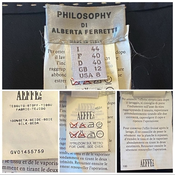 Philosophy de Alberta Ferretti Black Silk Skirt, Size 8 - Picture 9 of 12